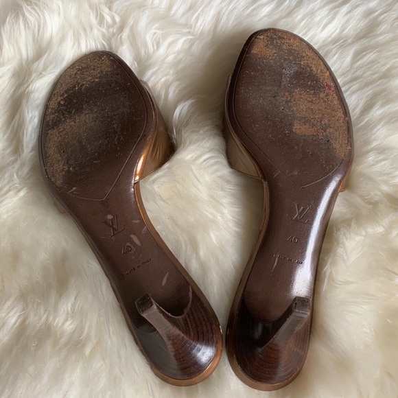 Louis Vuitton Vernis Leather Open Toe Dice Slide Mules - Picture 5 of 8